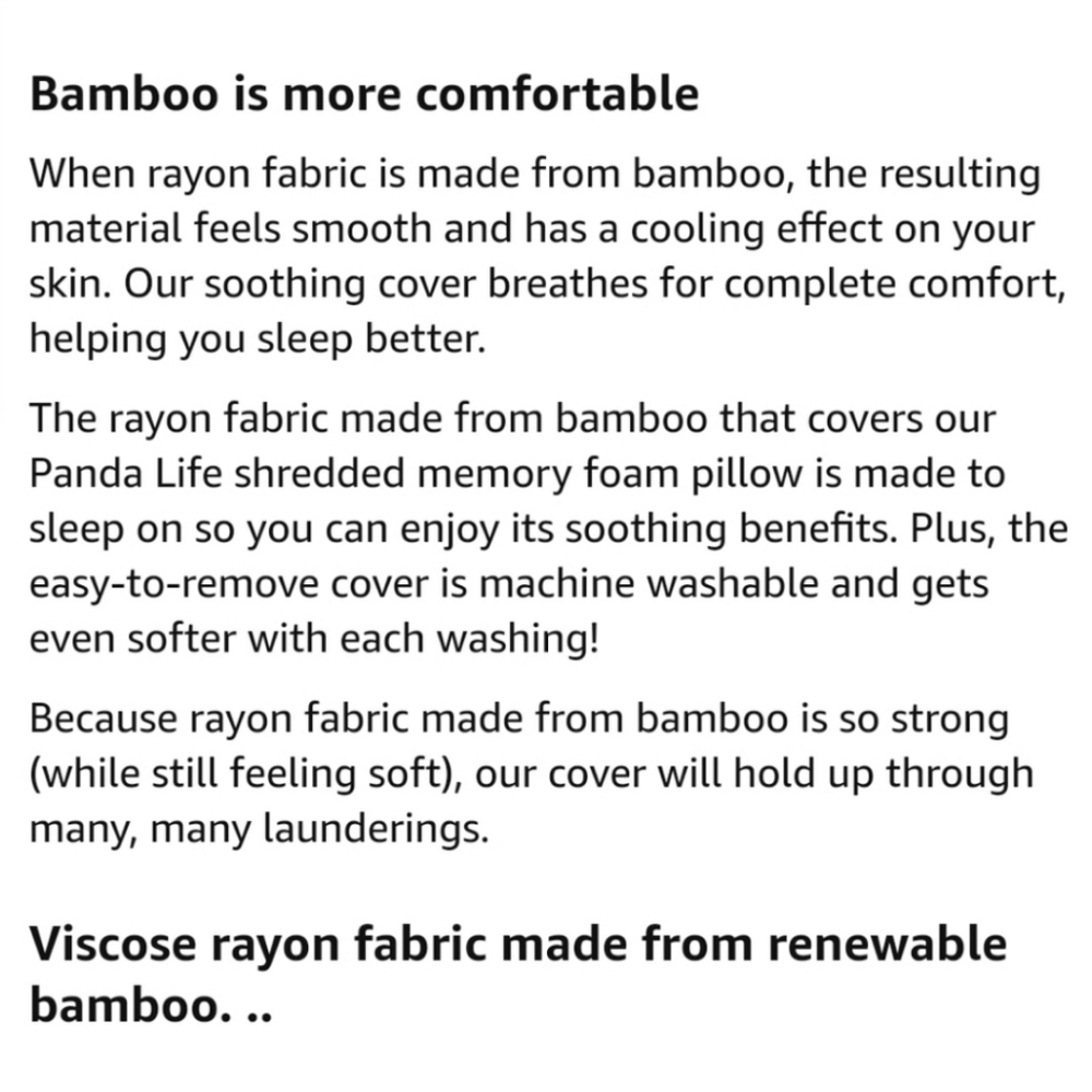 Bamboo #317 Pillow 7" Shredded Memory Foam Soft Removable Zip Cover - Picture 5 of 15